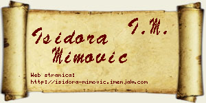 Isidora Mimović vizit kartica